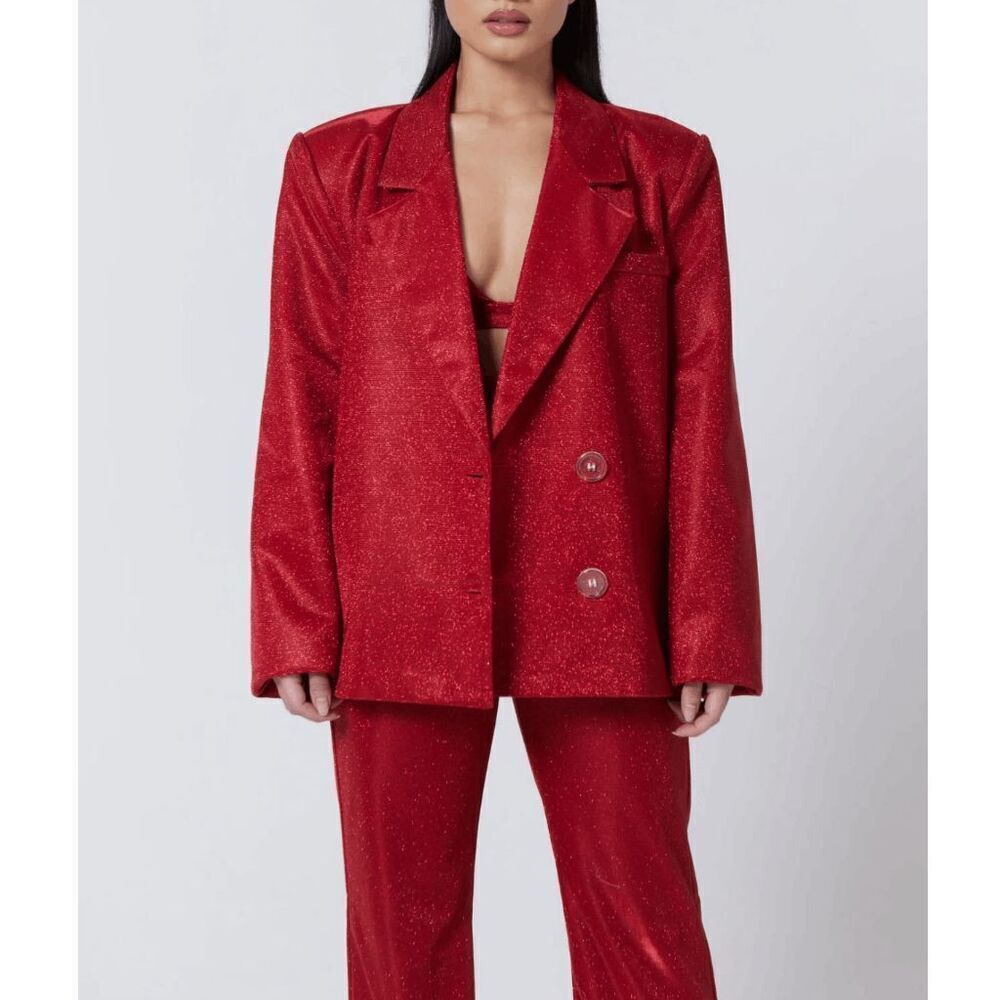 SLA The Label Red Paloma Sparkle Blazer
